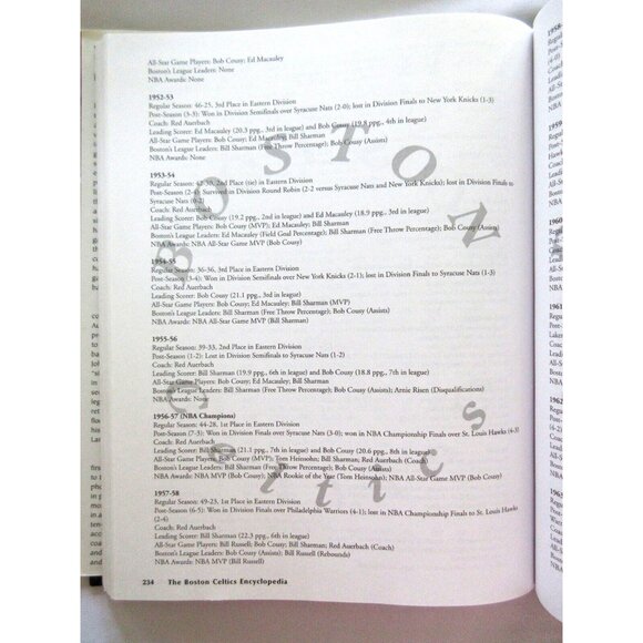 Boston Celtics Encyclopedia Book And COA Signed By Bill Russell Hardcover - Picture 8 of 11